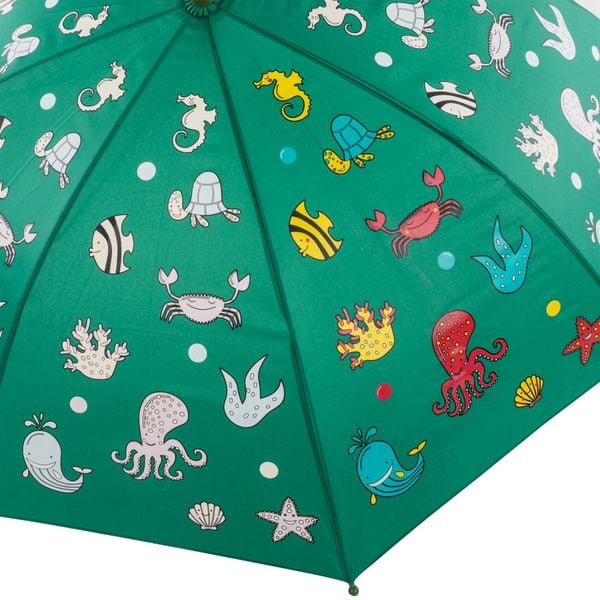 Produktbild: Idena Regenschirm Magic Meerestiere gr&uuml;n &Oslash;83x66cm