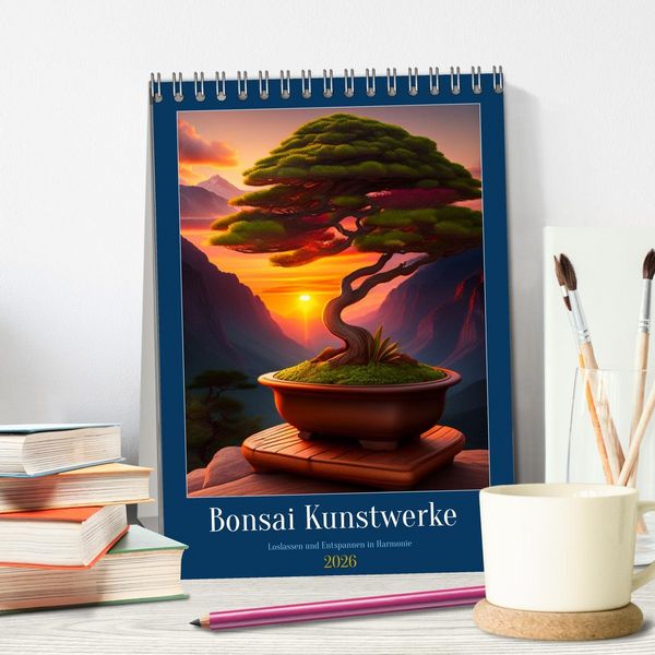 Produktbild: Bonsai Kunstwerke (Tischkalender 2026 DIN A5 hoch), CALVENDO Monatskalender