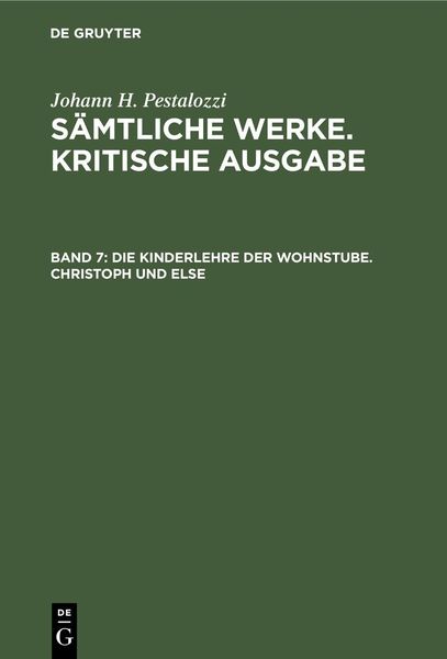Produktbild: Die Kinderlehre der Wohnstube. Christoph und Else