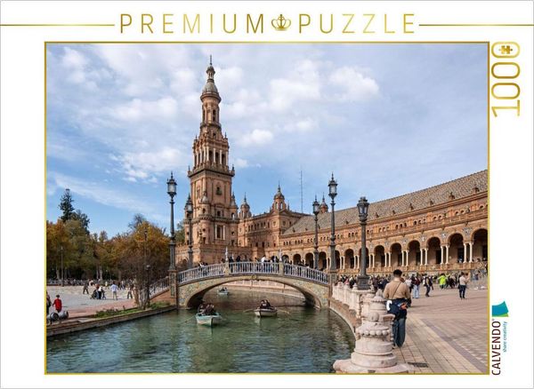 CALVENDO Puzzle Plaza de Espana mit Kanal | 1000 Teile Lege-Größe 64 × 48 cm Foto-Puzzle für glückliche Stunden