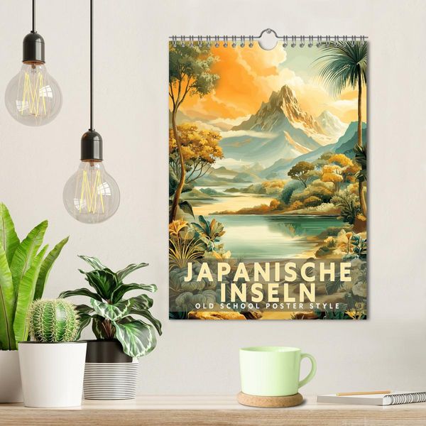 Produktbild: Japanische Inseln - Old School Poster Style (Wandkalender 2027 DIN A4 hoch), CALVENDO Monatskalender