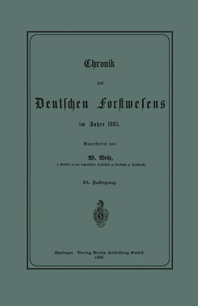 Produktbild: Chronik des Deutschen Forstwesens im Jahre 1885