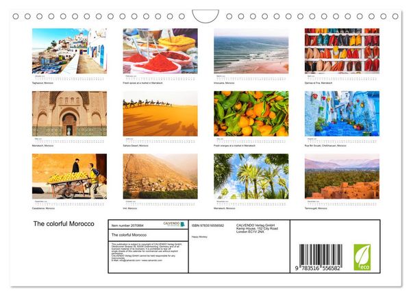 Produktbild: The colorful Morocco (Wall Calendar 2026 DIN A4 landscape), CALVENDO 12 Month Wall Calendar