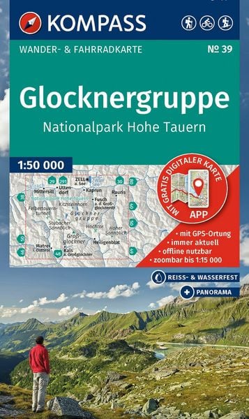 Produktbild: KOMPASS Wanderkarte 39 Glocknergruppe, Nationalpark Hohe Tauern 1:50.000