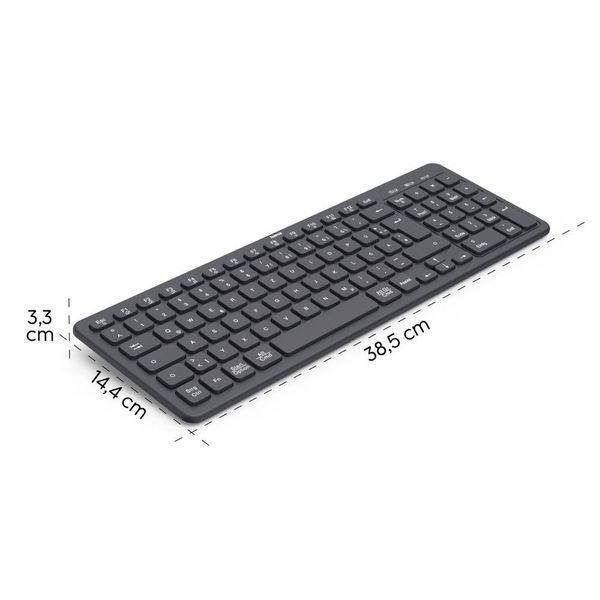 Produktbild: Hama WK-300 Bluetooth&reg; Tastatur Deutsch, QWERTZ Schwarz Multimediatasten