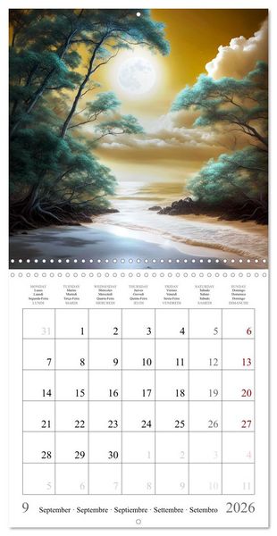 Produktbild: Nuits exotiques (Calendrier mural carr&eacute; 2026 30x30 cm) Calendrier double avec une page pour vos prises de notes