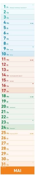 Produktbild: Megaplaner XXL 2026 - Streifen-Kalender 18x86 cm - mit Ferienterminen - viel Platz für Notizen - Wandplaner - Küchenkalender - Alpha Edition