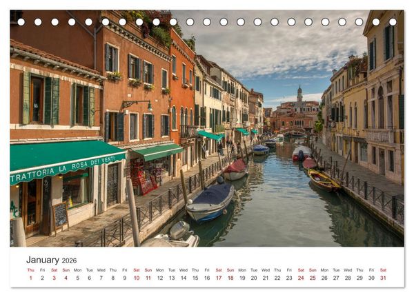 Produktbild: Romantic colors in Venice (Desk Calendar 2026 DIN A5 landscape), CALVENDO 12 Month DeskCalendar
