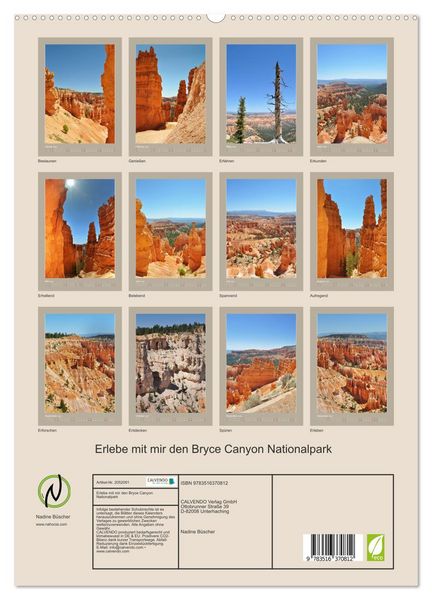 Produktbild: Erlebe mit mir den Bryce Canyon Nationalpark (hochwertiger Premium Wandkalender 2026 DIN A2 hoch), Kunstdruck in Hochglanz