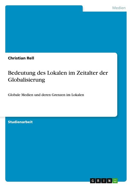 Produktbild: Bedeutung des Lokalen im Zeitalter der Globalisierung