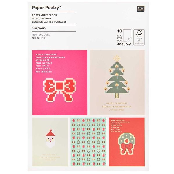 Produktbild: Postkartenblock Schleifen, , 10 Karten, 400 g/m&sup2;