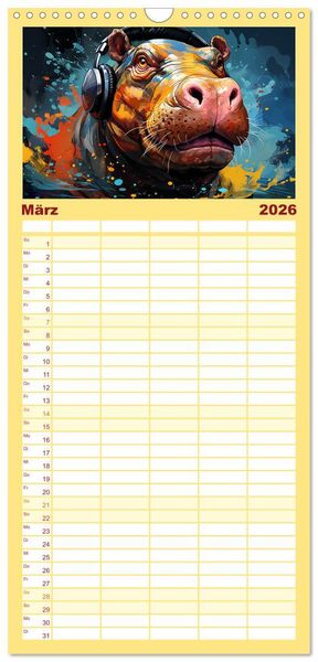 Produktbild: Familienplaner 2026 - Musik Safari mit 5 Spalten (Wandkalender, 21 x 45 cm) CALVENDO
