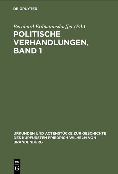 Produktbild: Politische Verhandlungen, Band 1
