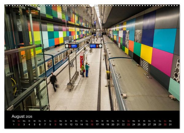 Produktbild: U-Bahn in M&uuml;nchen (hochwertiger Premium Wandkalender 2026 DIN A2 quer), Kunstdruck in Hochglanz