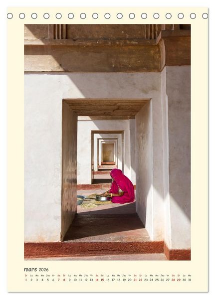 Produktbild: INDE pays aux couleurs &eacute;blouissantes (Calendrier de bureau 2026 DIN A5 horizontal), CALVENDO calendrier mensuel