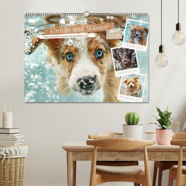 Produktbild: Hunde und Wasser (Wandkalender 2026 DIN A2 quer), CALVENDO Monatskalender