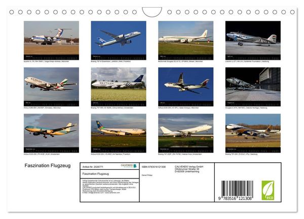 Produktbild: Faszination Flugzeug (Wandkalender 2026 DIN A4 quer), CALVENDO Monatskalender