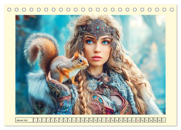 Produktbild: Waldgefl&uuml;ster. Die mystischen Frauen der alten Pfade (Tischkalender 2026 DIN A5 quer), CALVENDO Monatskalender