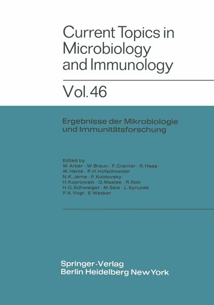 Produktbild: Current Topics in Microbiology and Immunology / Ergebnisse der Mikrobiologie und Immunit&auml;tsforschung