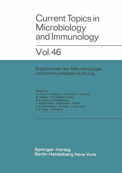 Produktbild: Current Topics in Microbiology and Immunology / Ergebnisse der Mikrobiologie und Immunit&auml;tsforschung