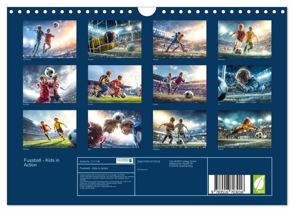 Produktbild: Fussball - Kids in Action (Wandkalender 2026 DIN A4 quer), CALVENDO Monatskalender