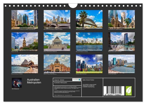 Produktbild: Australien Metropolen (Wandkalender 2026 DIN A4 quer), CALVENDO Monatskalender