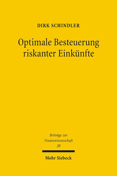 Produktbild: Optimale Besteuerung riskanter Eink&uuml;nfte