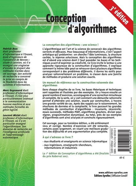 Produktbild: Conception d'algorithmes
