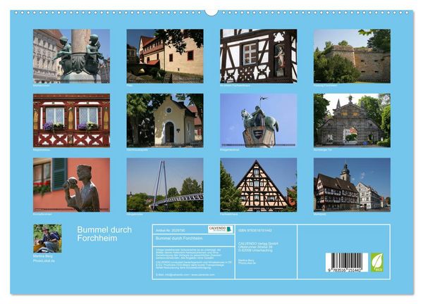 Produktbild: Bummel durch Forchheim (hochwertiger Premium Wandkalender 2026 DIN A2 quer), Kunstdruck in Hochglanz