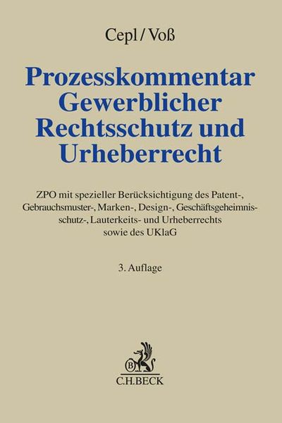 Produktbild: Prozesskommentar Gewerblicher Rechtsschutz und Urheberrecht