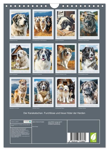 Produktbild: Der Karakatschan. Furchtlose und treue H&uuml;ter der Herden (Wandkalender 2027 DIN A4 hoch), CALVENDO Monatskalender