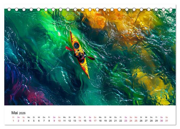 Produktbild: Kajak Erlebnisse (Tischkalender 2026 DIN A5 quer), CALVENDO Monatskalender
