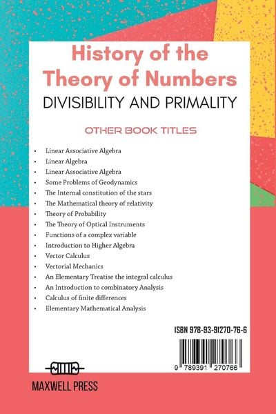 Produktbild: History of the Theory of Numbers Divisibility and Primality (Volume 1