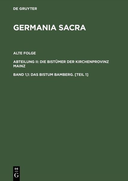 Produktbild: Das Bistum Bamberg. [Teil 1]