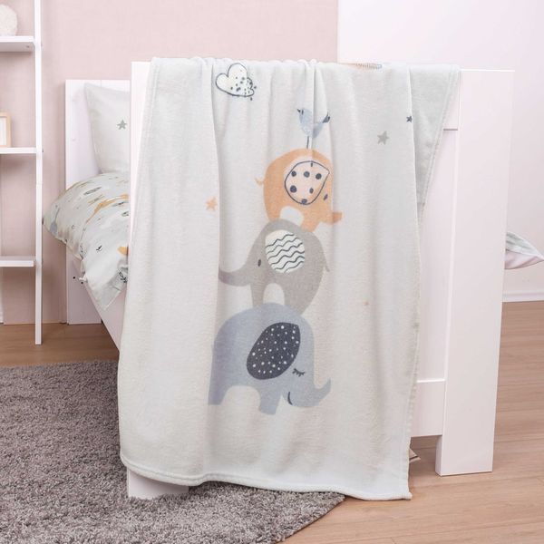 Produktbild: babybest&reg; 1440261014 - Elephants Microfaserflausch-Decke, 75 x 100 cm, 100% Polyester