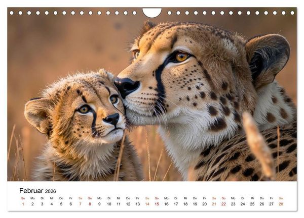 Produktbild: Geparden - Eleganz auf vier Pfoten (Wandkalender 2026 DIN A4 quer), CALVENDO Monatskalender
