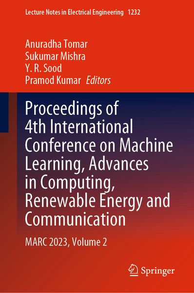 Produktbild: Proceedings of 4th International Conference on Machine Learning, Advances in Computing, Renewable Energy and Communication
