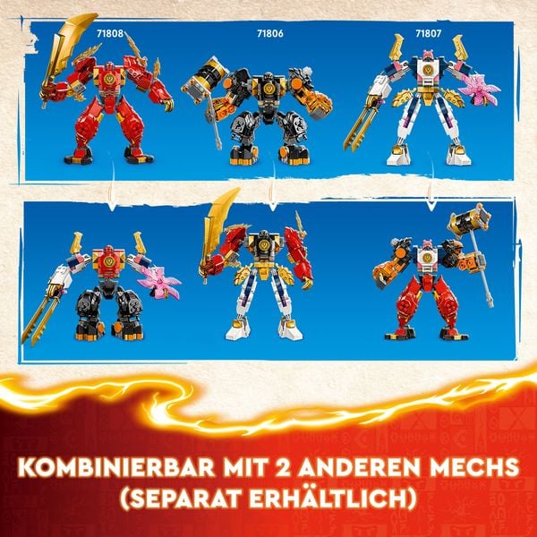 LEGO NINJAGO 71808 Kais Feuermech, Action-Spielzeug mit 2 Actionfiguren
