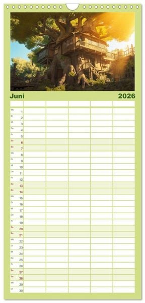 Produktbild: Familienplaner 2026 - Zauberhafte Anime Welt mit 5 Spalten (Wandkalender, 21 x 45 cm) CALVENDO