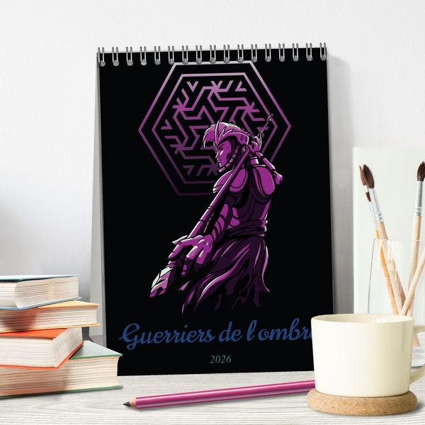 Produktbild: Guerriers de l'ombre (Calendrier de bureau 2026 DIN A5 horizontal), CALVENDO calendrier mensuel