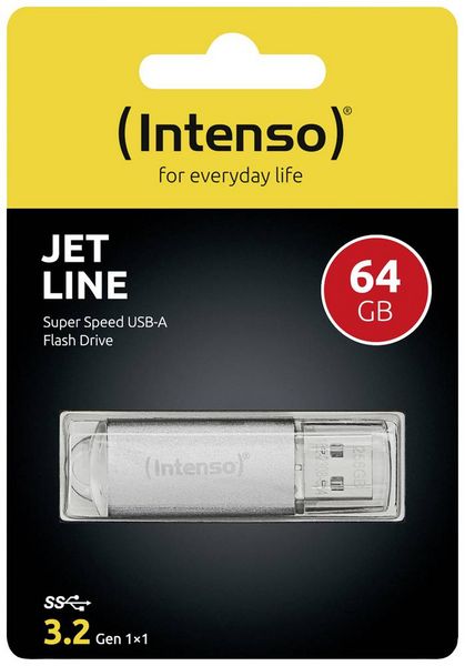 Produktbild: Intenso Jet Line USB-Stick 64GB Silber 3541490 USB-A (USB 3.2 Gen 1)