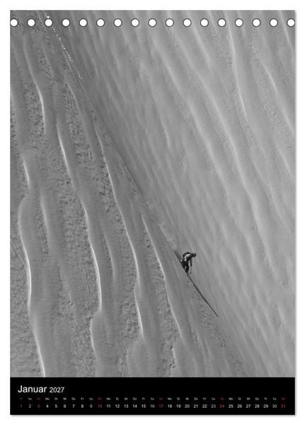 Produktbild: Monochrome Ski (Tischkalender 2027 DIN A5 hoch), CALVENDO Monatskalender