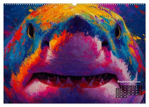 Produktbild: Tiere im Portr&auml;t - Aquarell Tierkalender f&uuml;r die ganze Familie (hochwertiger Premium Wandkalender 2026 DIN A2 quer), Kunstdruck in Hochglanz