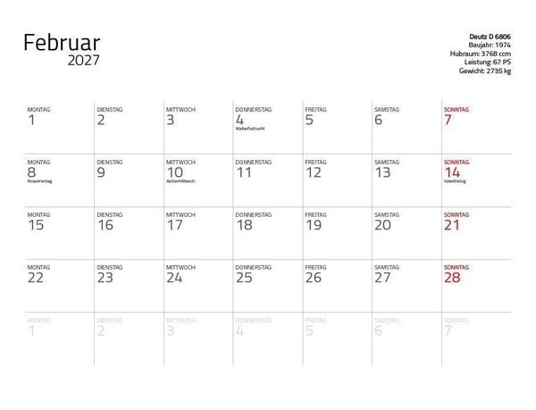 Produktbild: Traktor Klassiker 2027 &ndash; Eintragkalender