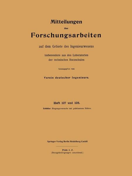 Produktbild: Mitteilungen &uuml;ber Forschungsarbeiten auf dem Gebiete des Ingenieurwesens