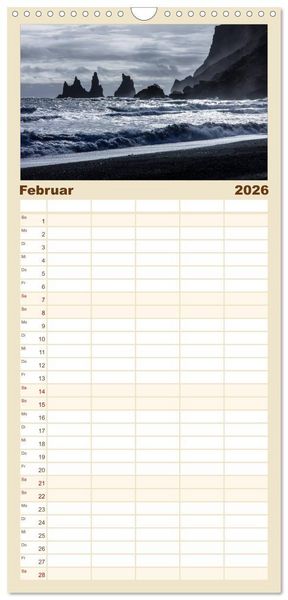 Produktbild: Familienplaner 2026 - Island - Land aus Feuer und Eis mit 5 Spalten (Wandkalender, 21 x 45 cm) CALVENDO