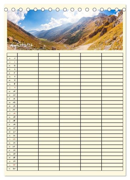 Produktbild: Urlaubsparadiese - Familienplaner (Tischkalender 2026 DIN A5 hoch), CALVENDO Monatskalender