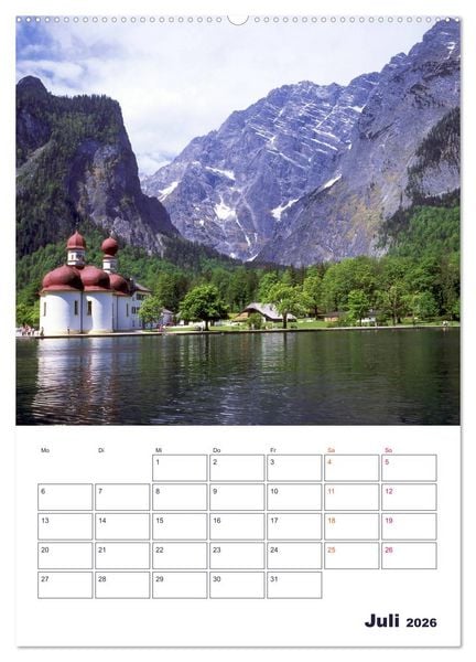 Produktbild: Sch&ouml;nes Land Bayern (Wandkalender 2026 DIN A2 hoch), CALVENDO Monatskalender