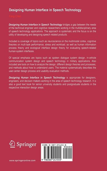 Produktbild: Designing Human Interface in Speech Technology