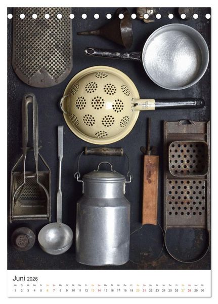 Produktbild: Vintage K&uuml;chenutensilien (Tischkalender 2026 DIN A5 hoch), CALVENDO Monatskalender